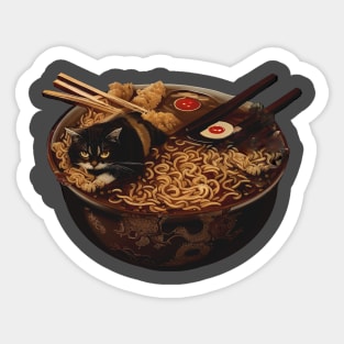 Kitty Cat Ramen Noodles Sticker